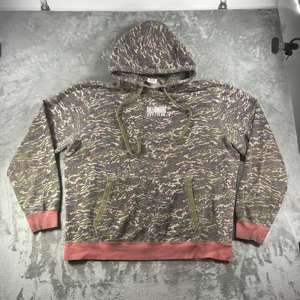 Billionaire Boys Club Hoodie Mens 2XL Camo Fleece Pullover Astronaut Sweatshirt